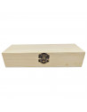 Tradineur - Caja de madera alargada con cierre metálico, madera natural, almacenaje joyas, manualidades, decoración - 19,8 x 6,3