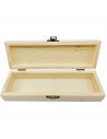 Tradineur - Caja de madera alargada con cierre metálico, madera natural, almacenaje joyas, manualidades, decoración - 19,8 x 6,3