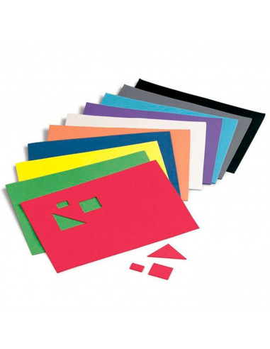Tradineur - Pack de 10 láminas de goma eva de colores, 1/2 mm de grosor, lavable y moldeable, manualidades, DIY, proyectos escol
