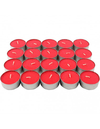 Tradineur - Pack de 20 velas de té perfumadas "Christmas Stars", tealights aromáticas, tiempo de combustión: 4,5 horas, decoraci