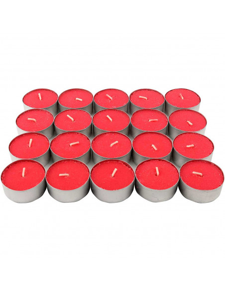 Tradineur - Pack de 20 velas de té perfumadas "Christmas Stars", tealights aromáticas, tiempo de combustión: 4,5 horas, decoraci
