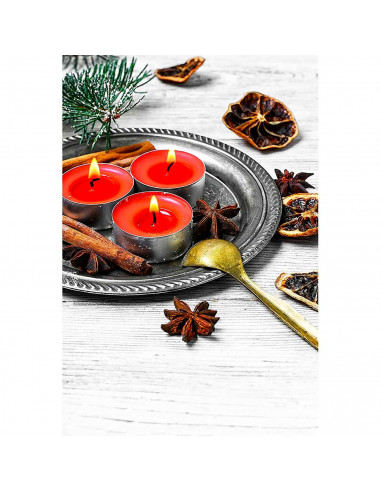 Tradineur - Pack de 20 velas de té perfumadas "Christmas Stars", tealights aromáticas, tiempo de combustión: 4,5 horas, decoraci