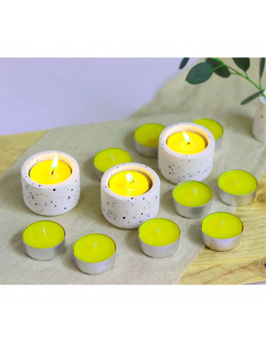 Tradineur - Set de 20 velas de té con aroma, tealights perfumadas, tiempo de combustión: 4,5 horas, decoración del hogar (Jazmín