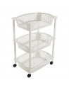 Tradienur - Carrito verdulero modelo HG de plástico con 3 cestas y ruedas, portaobjetos, organizador de alimentos, cocina (Marfi