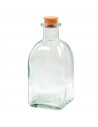 Tradineur - Botella de vidrio con tapón de corcho, frasca reutilizable, rellenable, licores, aceite, agua, vino, whisky, bodas -
