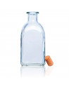 Tradineur - Botella de vidrio con tapón de corcho, frasca reutilizable, rellenable, licores, aceite, agua, vino, whisky, bodas -