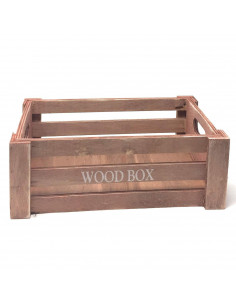 Tradineur  Caja Wood Box  Caja de almacenaje  Fabricación en madera  Diseño Vintage  34 x 24 x 13 cm (Color Salmón)