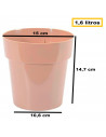Tradineur - Maceta redonda de plástico, aro ancho, tiesto, macetero, recipiente para plantas, flores, balcón, terraza, hogar - 1