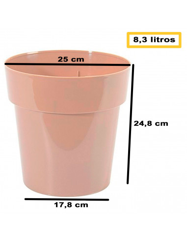 Tradineur - Maceta de plástico redonda, aro ancho, tiesto, macetero, recipiente para plantas, flores, balcón, terraza, hogar - 8