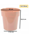Tradineur - Maceta de plástico redonda, aro ancho, tiesto, macetero, recipiente para plantas, flores, balcón, terraza, hogar - 8