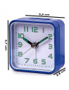 Tradineur - Reloj despertador clásico de plástico, alarma sonora, botón de apagado, funcionamiento con pila AA, 5,7 x 5,5 x 2,8