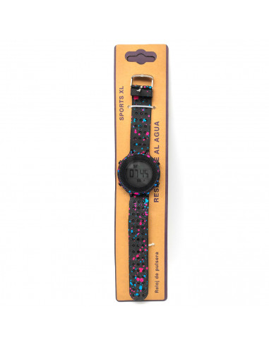 Tradineur - Reloj de pulsera digital, diseño deportivo, resistente al agua, correa de goma, maquinaria japonesa, diseñado en Eur