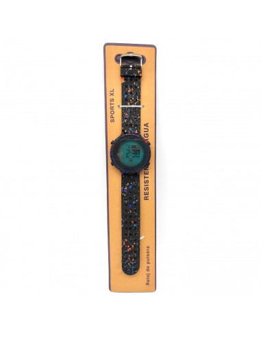 Tradineur - Reloj de pulsera digital, diseño deportivo, resistente al agua, correa de goma, maquinaria japonesa, diseñado en Eur