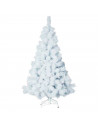 Tradineur - Árbol de navidad - Diseño completamente blanco - Altura de 60 cm - Fabricación en PVC, metal revestido, robusto y du