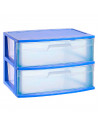 Tradineur - Cajonera de organización Nilo - Ideal para el hogar o el trabajo - Fabricación en plástico - 2 Cajones Translucido