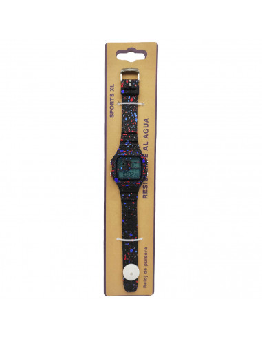 Tradineur - Reloj de pulsera digital, estilo deportivo, resistente al agua, correa de goma, maquinaria japonesa, diseñado en Eur