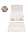Tradineur - Caja organizadora con separadores, 2 niveles, 16 compartimentos, plástico, almacenaje de tornillos, tuercas, accesor