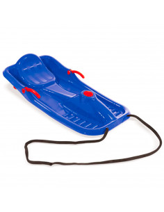 Tradineur - Trineo de nieve infantil sin volante de plástico, deslizador, tabla de descenso para niños con cuerda, deportes de i