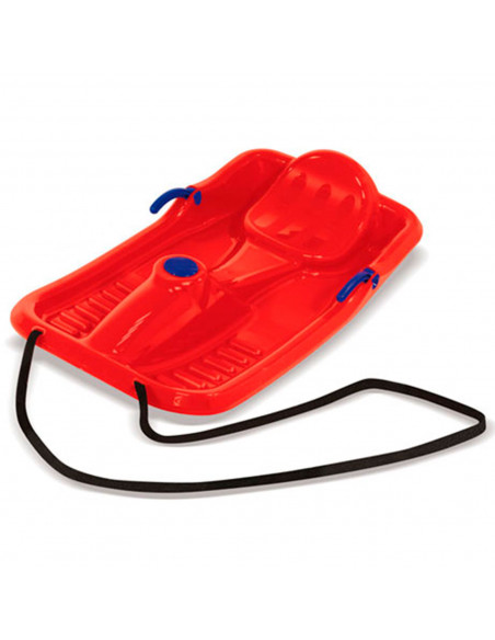Tradineur - Trineo de nieve infantil sin volante, plástico, deslizador, tabla de descenso para niños con cuerda, deportes de inv