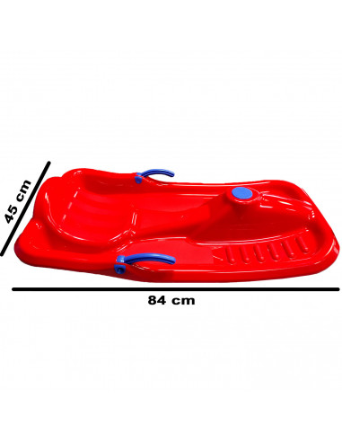Tradineur - Trineo de nieve infantil sin volante, plástico, deslizador, tabla de descenso para niños con cuerda, deportes de inv