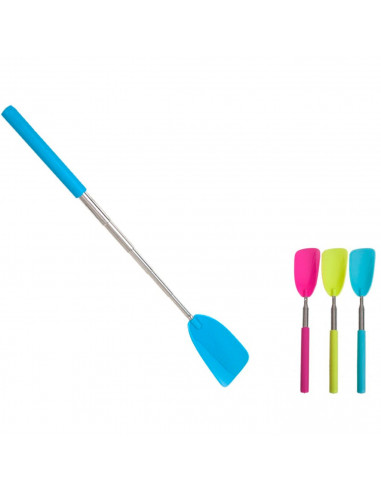 Tradineur - Calzador retráctil de acero inoxidable y plástico, mango largo, telescópico, personas mayores, extensible de 26 a 73