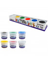 Tradineur - Pintura de dedos infantil, botes de pintura lavable para niños, colores intensos, secado rápido, aplicación directa,
