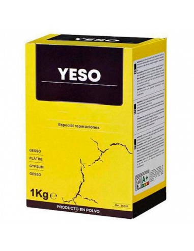 Tradineur - Yeso fino en polvo, sujeción de marcos, ventanas, cajas y tubos de conducción eléctrica, tapar agujeros, albañilería