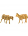 Tradineur - Pack de 2 corderos de durexina para Belén, figuras decorativas de animales para nacimiento, adorno artesano, pesebre