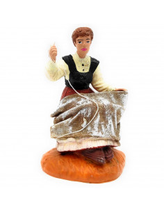 Tradineur - Figura de costurera para Belén, durexina, figura decorativa de oficio para nacimiento, adorno artesano, pesebre, Nav