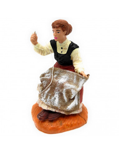 Tradineur - Figura de costurera para Belén, durexina, figura decorativa de oficio para nacimiento, adorno artesano, pesebre, Nav