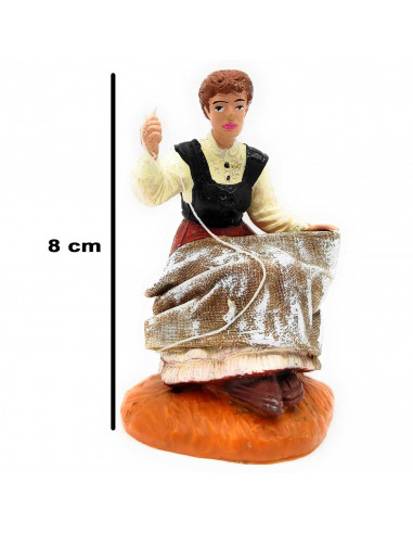 Tradineur - Figura de costurera para Belén, durexina, figura decorativa de oficio para nacimiento, adorno artesano, pesebre, Nav