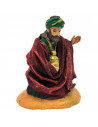 Tradineur - Figura de Rey Mago para Belén, Gaspar, figura decorativa de durexina para nacimiento, adorno artesano, pesebre, Navi