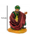 Tradineur - Figura de Rey Mago para Belén, Gaspar, figura decorativa de durexina para nacimiento, adorno artesano, pesebre, Navi