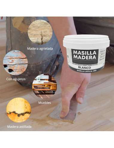Tradineur - Masilla para madera, pasta de relleno tapagrietas, lista para usar, reparación de fisuras, agujeros en muebles, uso