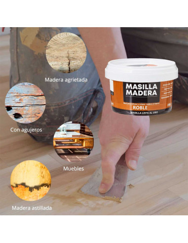 Tradineur - Masilla de relleno para madera, pasta tapagrietas, lista para usar, reparación de fisuras, agujeros en muebles, uso