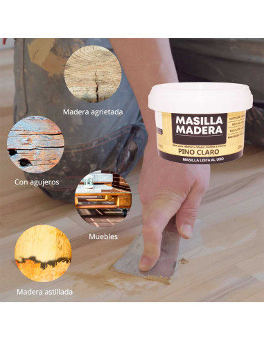 Tradineur - Masilla de relleno para madera, pasta para tapar grietas, lista para usar, reparación de fisuras, agujeros en mueble
