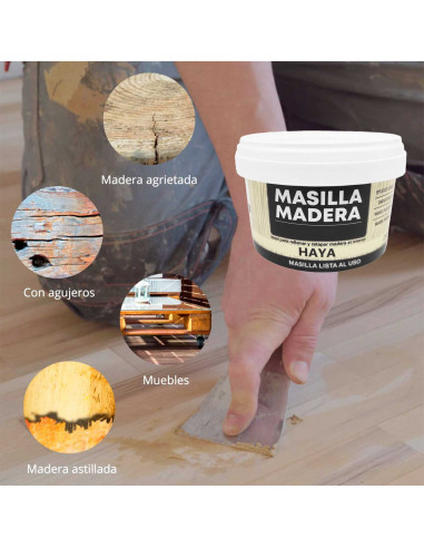 Tradineur - Masilla de relleno para madera, tapagrietas, pasta lista para usar, reparación de fisuras, agujeros en muebles, uso