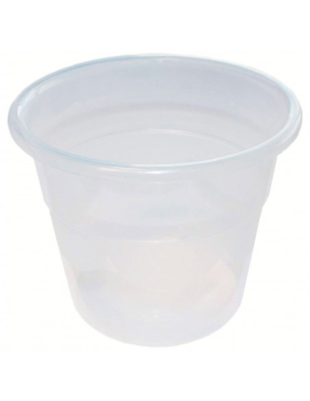 Tradineur - Maceta redonda de plástico transparente, tiesto, macetero, recipiente para plantas, flores, balcón, terraza, hogar,