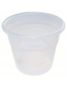 Tradineur - Maceta redonda de plástico transparente, tiesto, macetero, recipiente para plantas, flores, balcón, terraza, hogar,