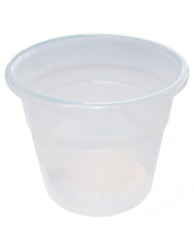 Tradineur - Maceta redonda transparente de plástico, tiesto, macetero, recipiente para plantas, flores, balcón, terraza, hogar,