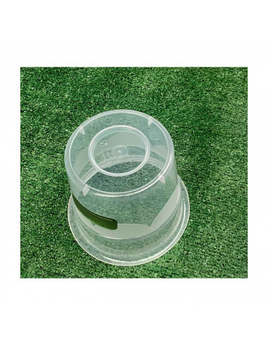 Tradineur - Maceta redonda transparente de plástico, tiesto, macetero, recipiente para plantas, flores, balcón, terraza, hogar,