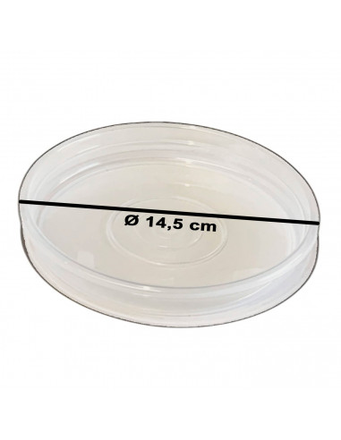 Tradineur - Plato transparente de plástico para maceta, bandeja, platillo redondo para tiesto de interior, exterior, jardín, ter