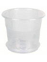 Tradineur - Plato transparente de plástico para maceta, bandeja, platillo redondo para tiesto de interior, exterior, jardín, ter
