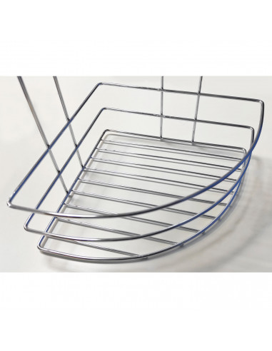 Tradineur - Estantería de baño metálica para esquina, 3 niveles, rinconera de ducha para colgar pared, esquinera, organizador de