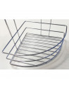 Tradineur - Estantería de baño metálica para esquina, 3 niveles, rinconera de ducha para colgar pared, esquinera, organizador de