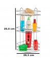 Tradineur - Estantería de baño metálica para esquina, 3 niveles, rinconera de ducha para colgar pared, esquinera, organizador de