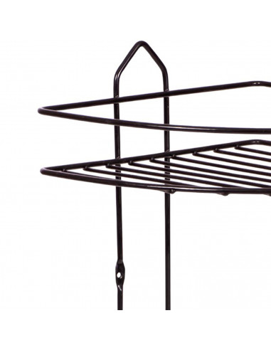 Tradineur - Estantería de baño metálica para esquina, 2 niveles, rinconera de ducha para colgar pared, esquinera, organizador de