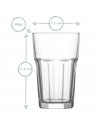 Tradineur - Set de 6 vasos altos de cristal "Aras", clásicos, base gruesa, resistentes, aptos para lavavajillas, refrescos, agua