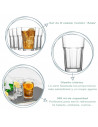 Tradineur - Set de 6 vasos altos de cristal "Aras", clásicos, base gruesa, resistentes, aptos para lavavajillas, refrescos, agua