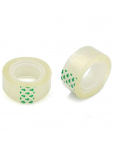 Tradineur - Pack de 2 rollos de celo, cinta adhesiva transparente, reparación, sellado, uso general en oficina, colegio, hogar,